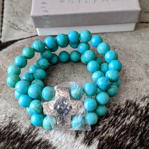 Silpada Devotion Stretch Bracelet Howlite New in the Box